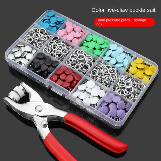200-Piece Metal Snap Buttons Kit | 5-Claw Fasteners + Pliers Tool – All the Snaps You'll Ever Need
