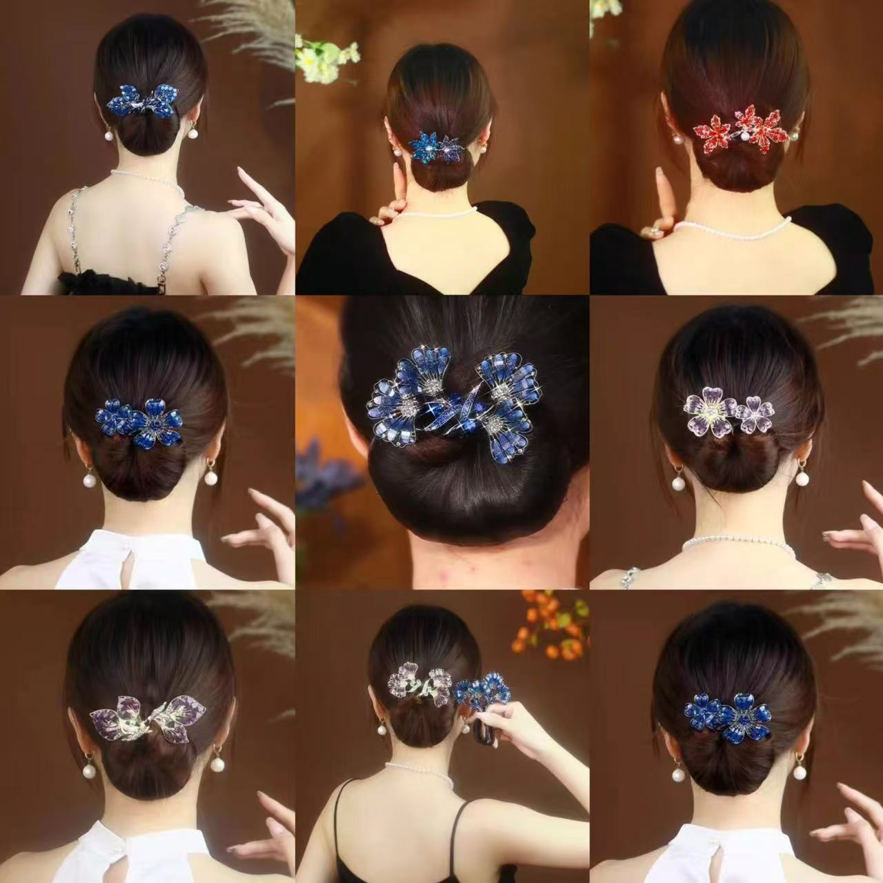 Platinum Plated Zirconia Butterfly Clip / Stylish Hair Clip