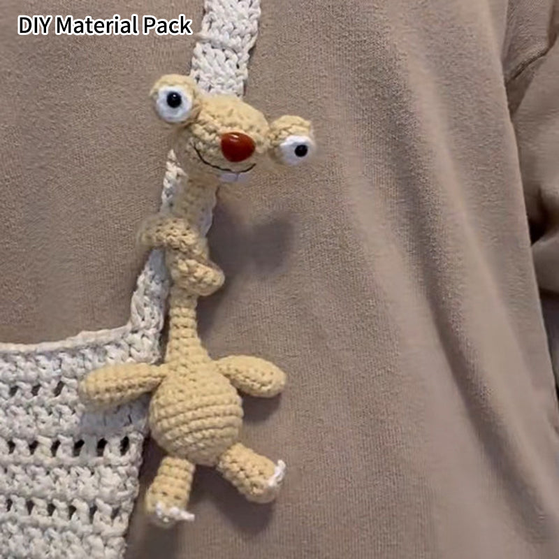 Crochet Prehistoric Sloth Keychain / Bag Charm