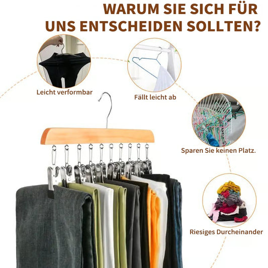 Kleiderschrank-Organizer mit 10 Clips – Platzsparender Hänge-Kleiderschrank-Organizer