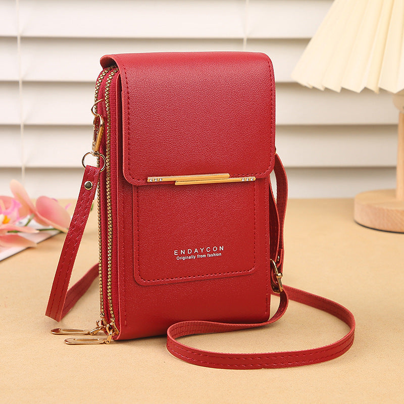 ππ± Simple and elegant touchscreen phone bag for women, designed to be worn over the shoulder.