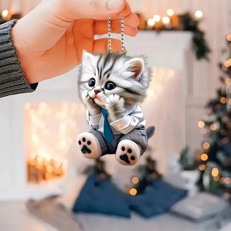 The Couple Cat Pendant | 2D Acrylic Car Charm – Cute Gift for Your Favorite Human