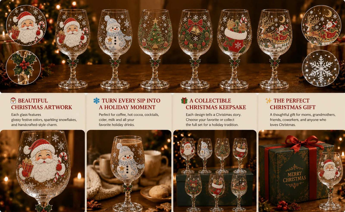 🔥🎁Christmas Wine Glass Collection Gift Box Set✨