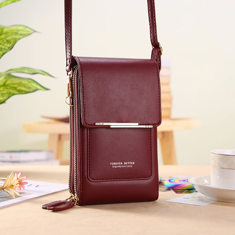 👜📱 Simple and elegant touchscreen phone bag for women, designed to be worn over the shoulder.