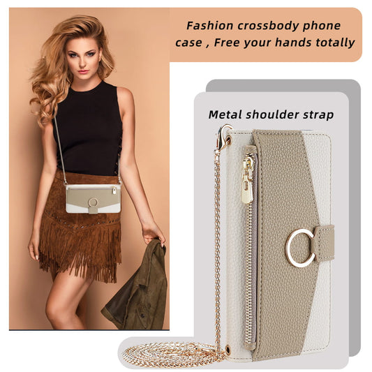 Chic Color-Block Crossbody Phone Wallet