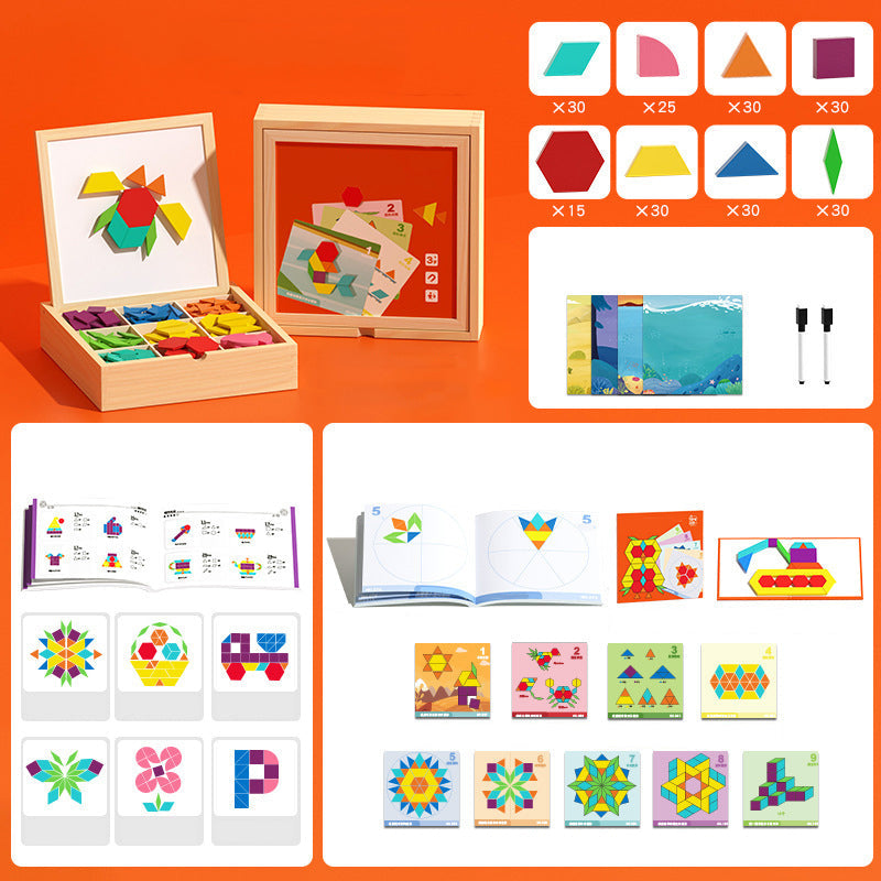 🎁Mother's Day Early Bird Special: 50% Off🔥Magnetic Wooden Puzzle (Includes Patterned Blocks)