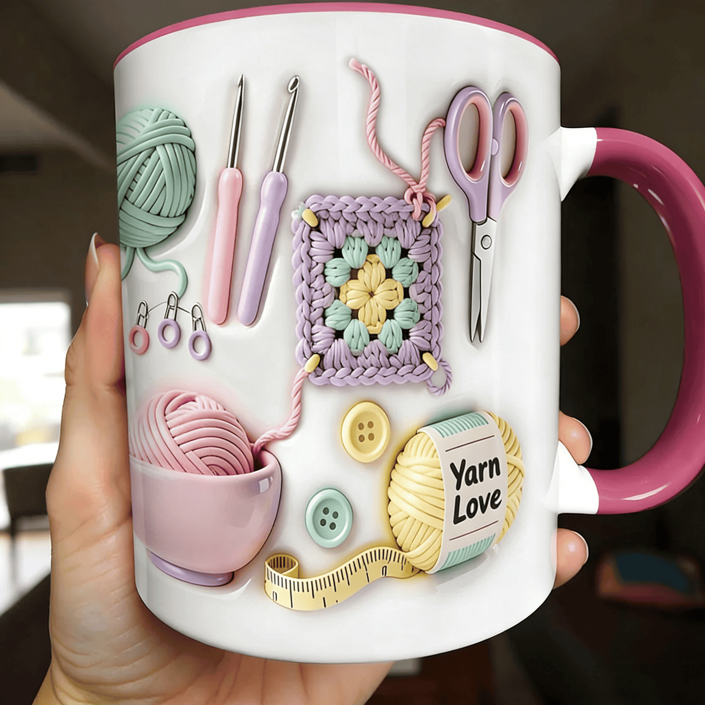 Mother's Day Gift🧶 Mug with "Yarn Love" - A gift for crafters and creative souls