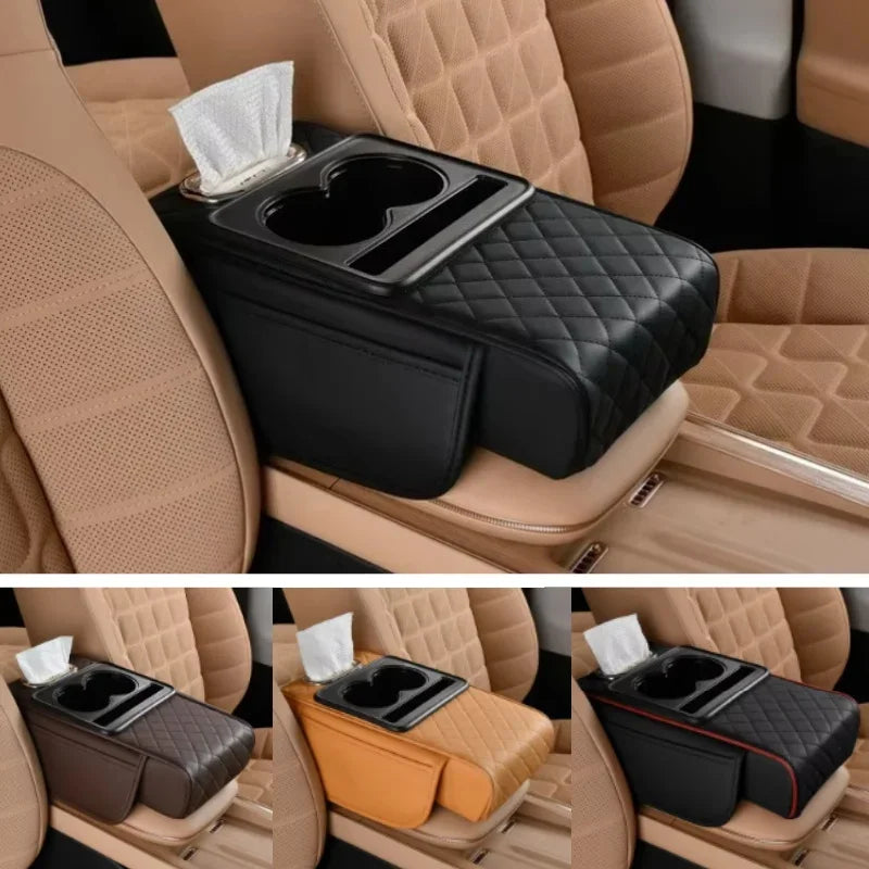 4-in-1 Multifunctional Car Center Console Insert / Armrest Riser Cushion and Storage Solution