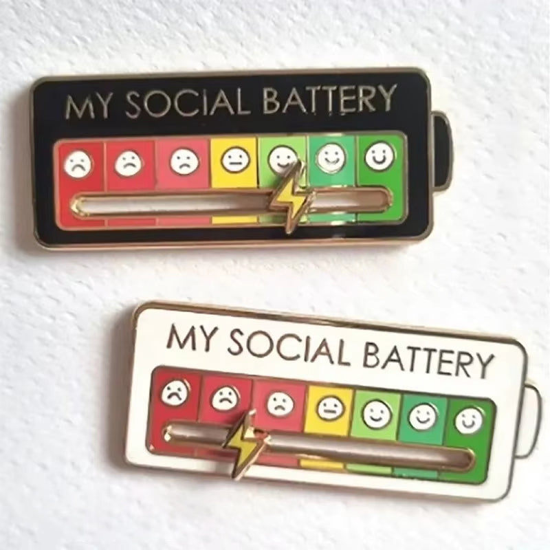 Sliding Mood Pin / Personalized Social Power Badge