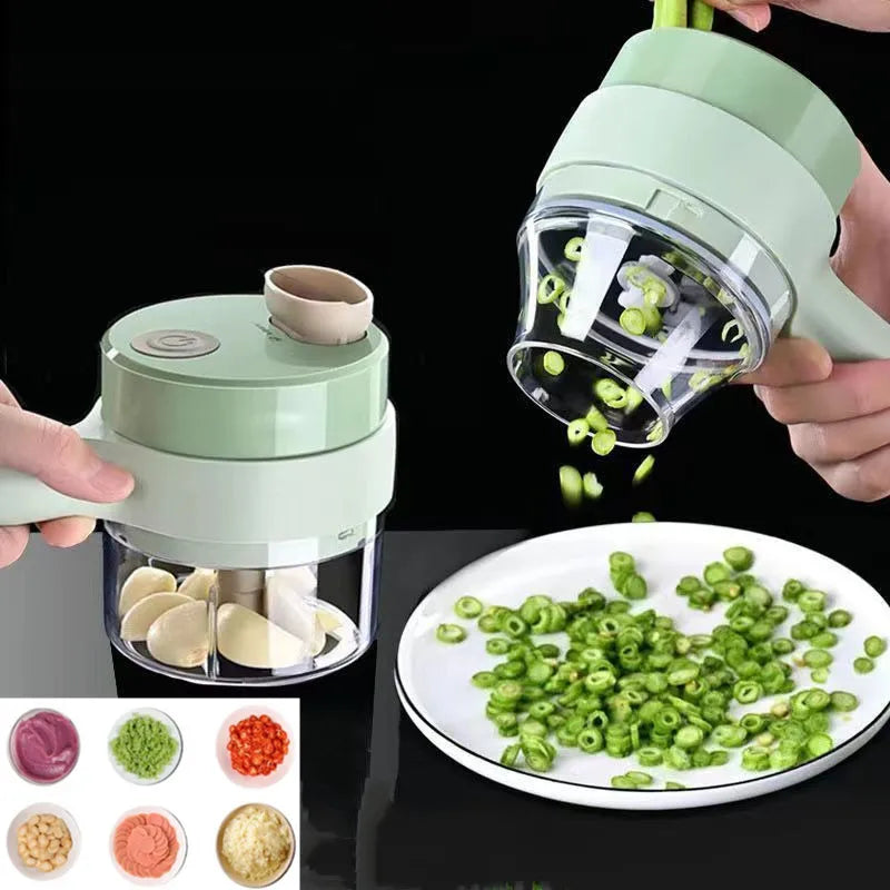 Gatling Electric Multifunctional Chopper / 4-in-1 Cordless Vegetable Grater and Garlic Crusher