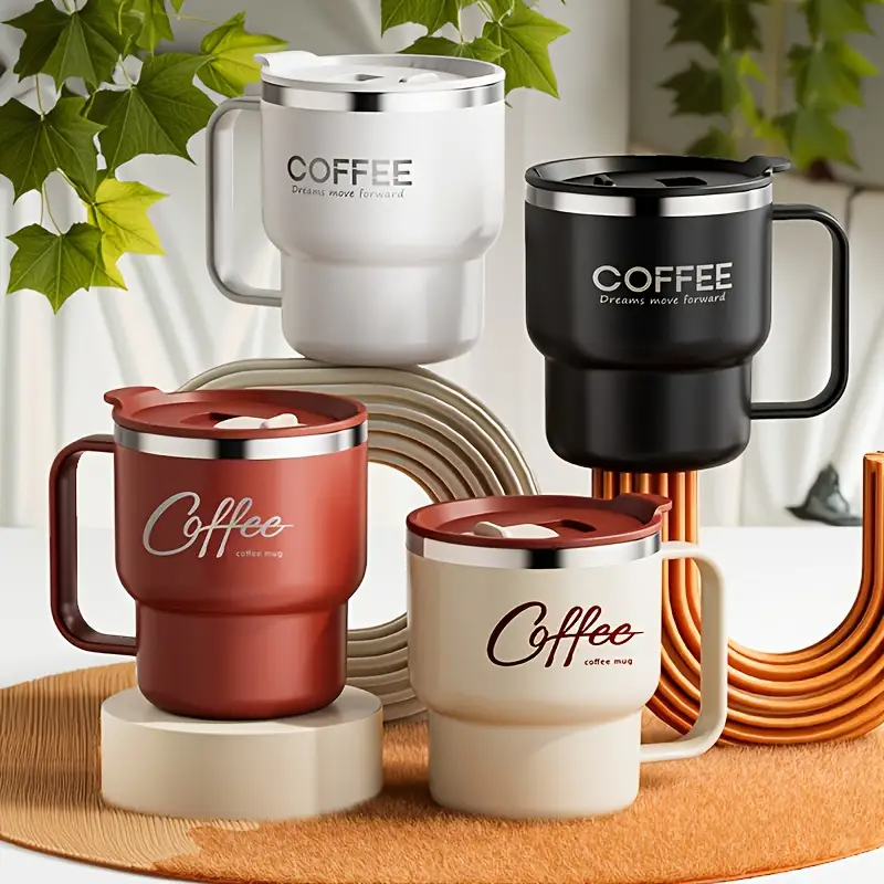 304 Stainless Steel Double Wall Mug / Japanese Style Ergo Mug for Coffee and Tea