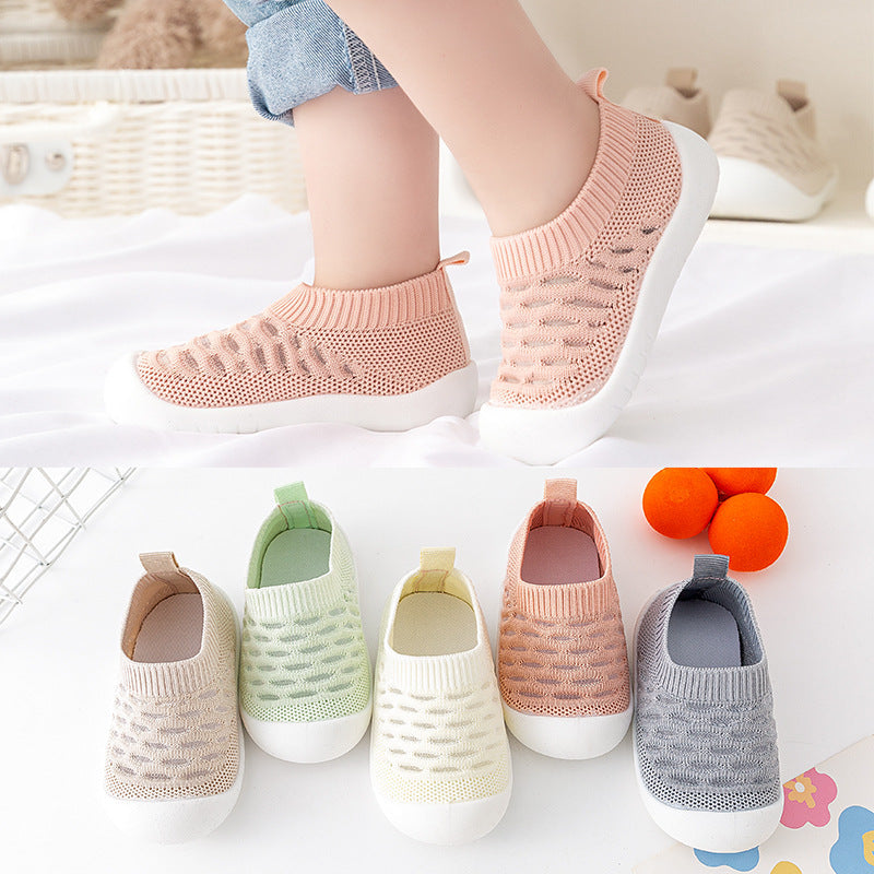Soft-soled Toddler Shoes / Breathable Fly-woven Indoor Shoes for 1-3 Years Old