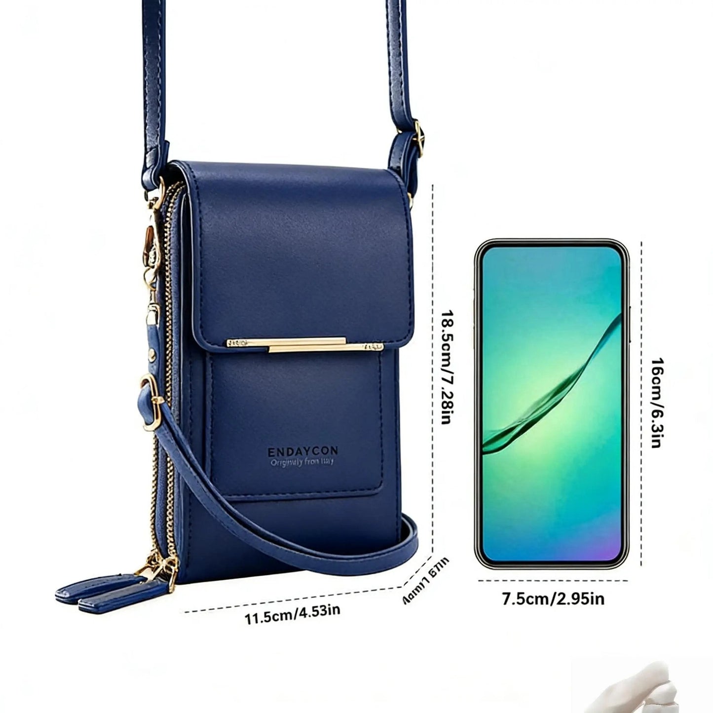 👜📱 Simple and elegant touchscreen phone bag for women, designed to be worn over the shoulder.