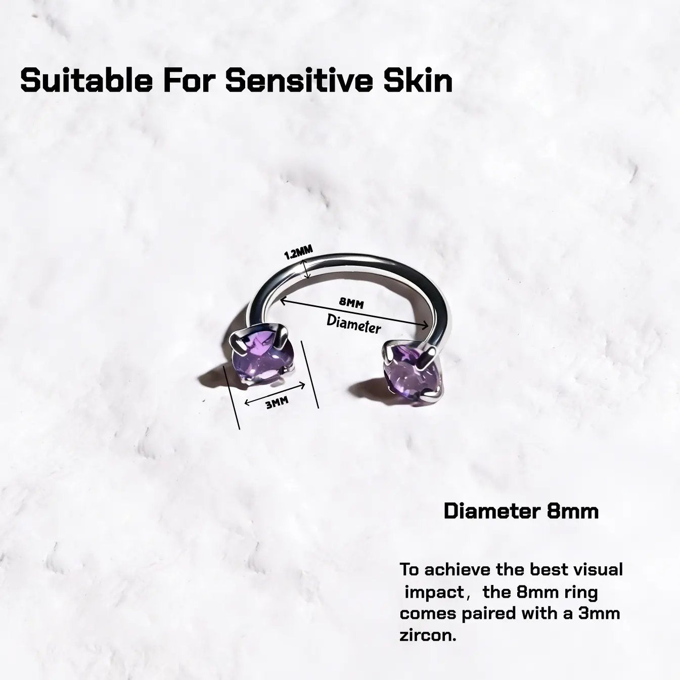 Horseshoe-shaped nose ring – internally threaded and comfortable