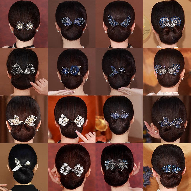 Platinum Plated Zirconia Butterfly Clip / Stylish Hair Clip