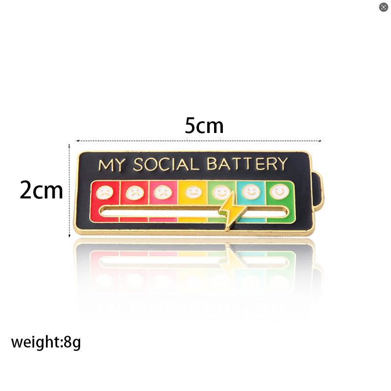 Sliding Mood Pin / Personalized Social Power Badge