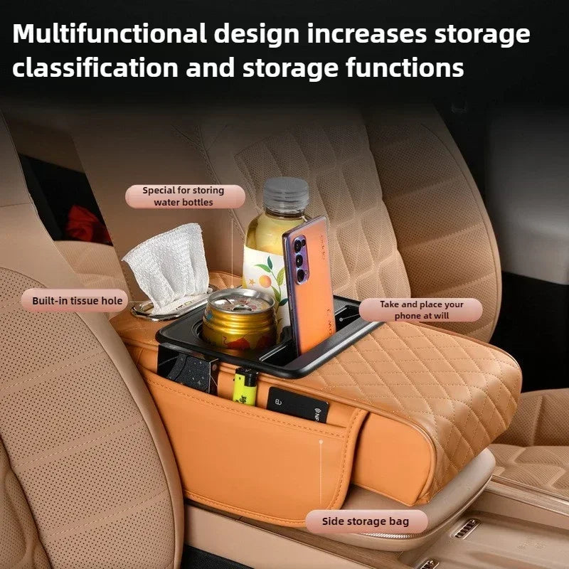 4-in-1 Multifunctional Car Center Console Insert / Armrest Riser Cushion and Storage Solution