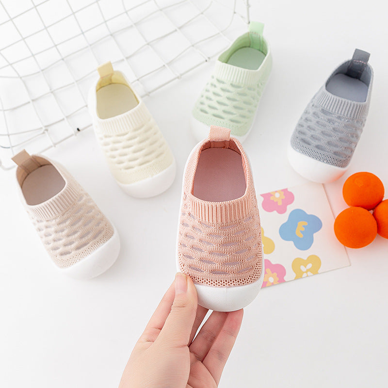 Soft-soled Toddler Shoes / Breathable Fly-woven Indoor Shoes for 1-3 Years Old