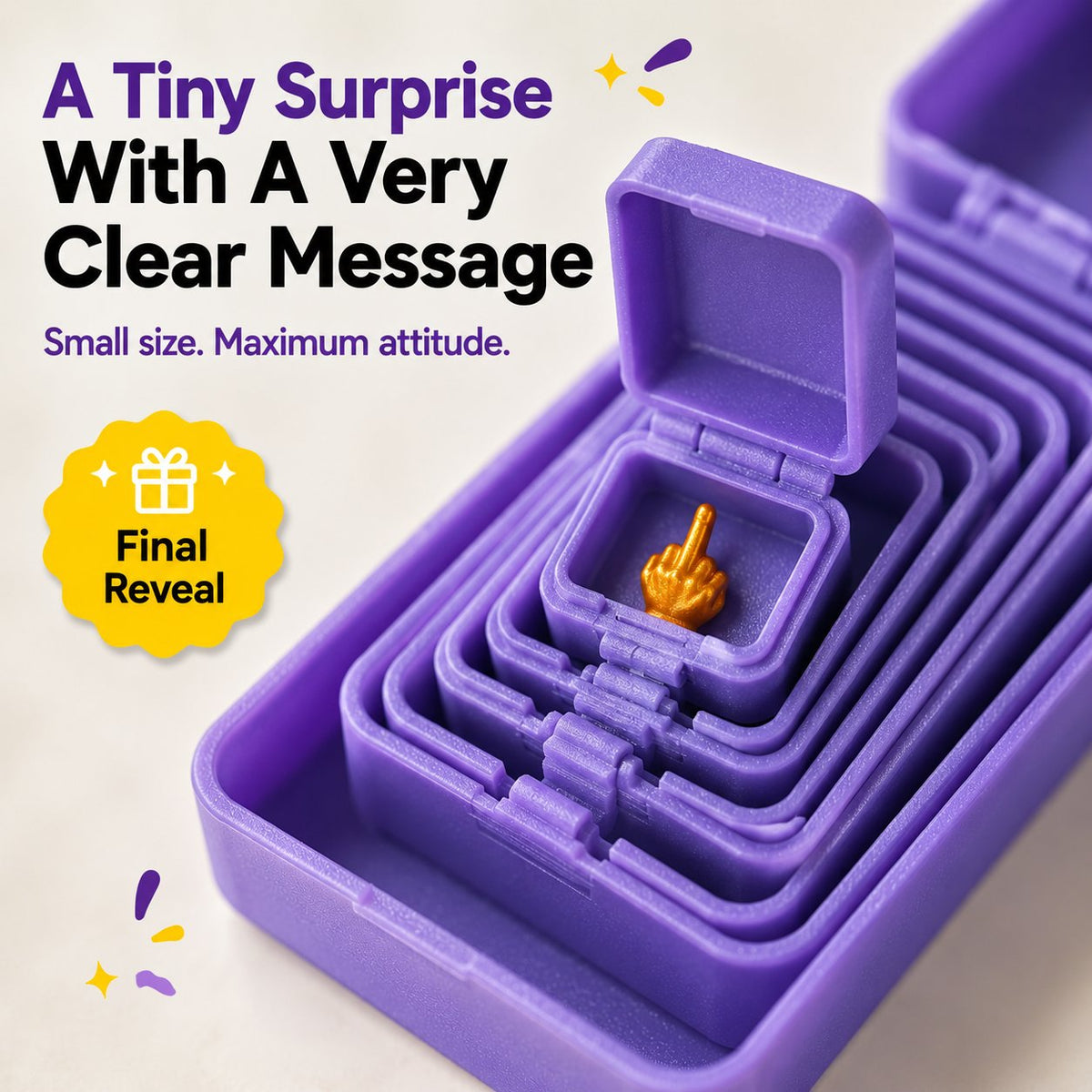🎁 6-layer prank and surprise gift box | Choose your surprise: Middle finger, spider, or the number 67
