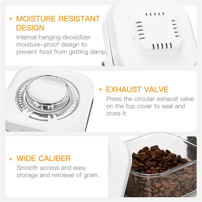 Sealed Storage Container with Pressure Lid / Food Grade Storage Jar for Flour and Grains