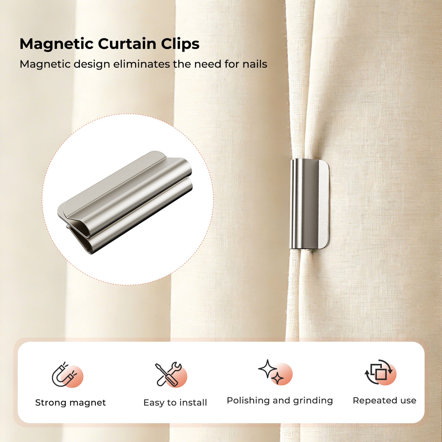 The Magnetic Curtain Seal | No-Drill, No-Sew Light Blocking Clips – Perfect for Bedrooms & Dorms