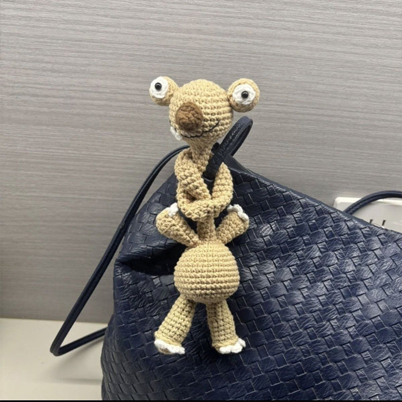 Crochet Prehistoric Sloth Keychain / Bag Charm