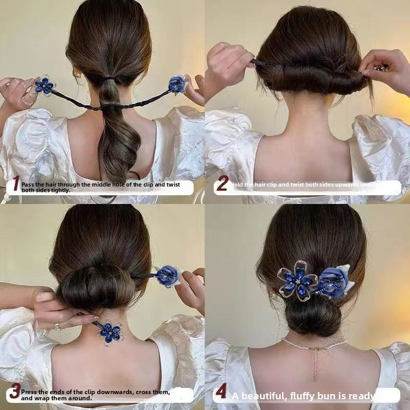 Platinum Plated Zirconia Butterfly Clip / Stylish Hair Clip