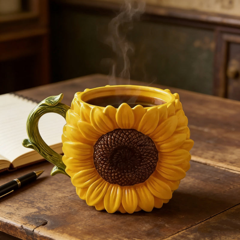 The Blooming Mug | 3D Floral Ceramic Cup – Drink. Decorate. Delight.