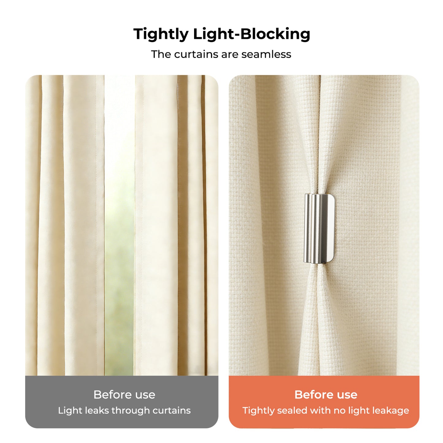 The Magnetic Curtain Seal | No-Drill, No-Sew Light Blocking Clips – Perfect for Bedrooms & Dorms