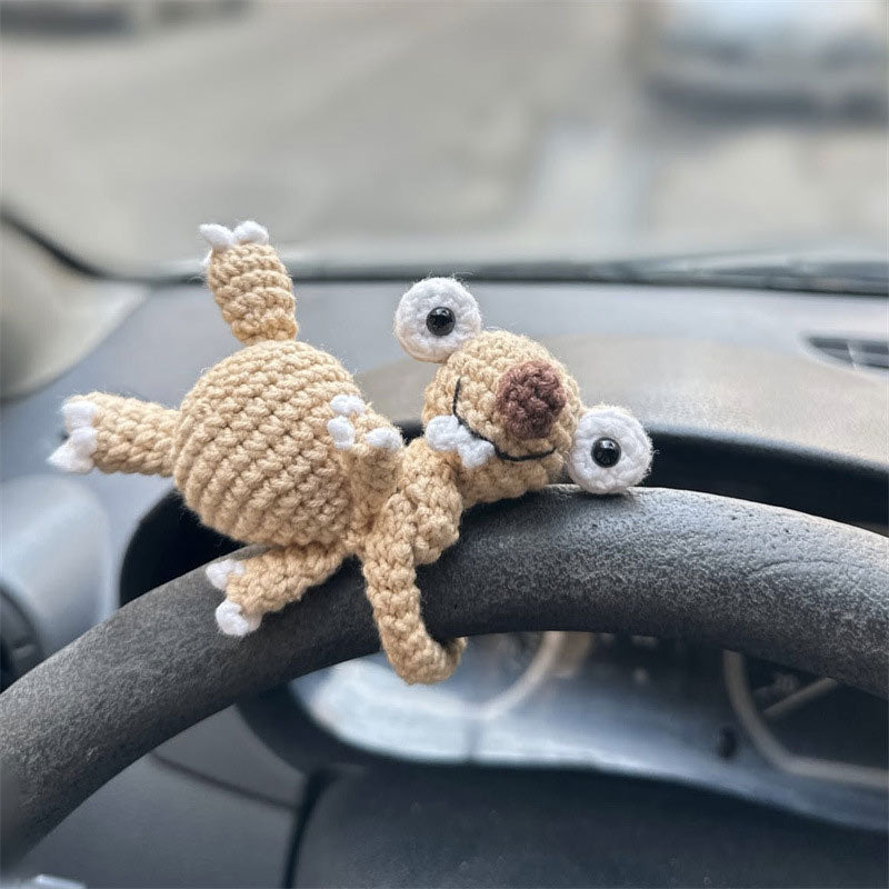 Crochet Prehistoric Sloth Keychain / Bag Charm