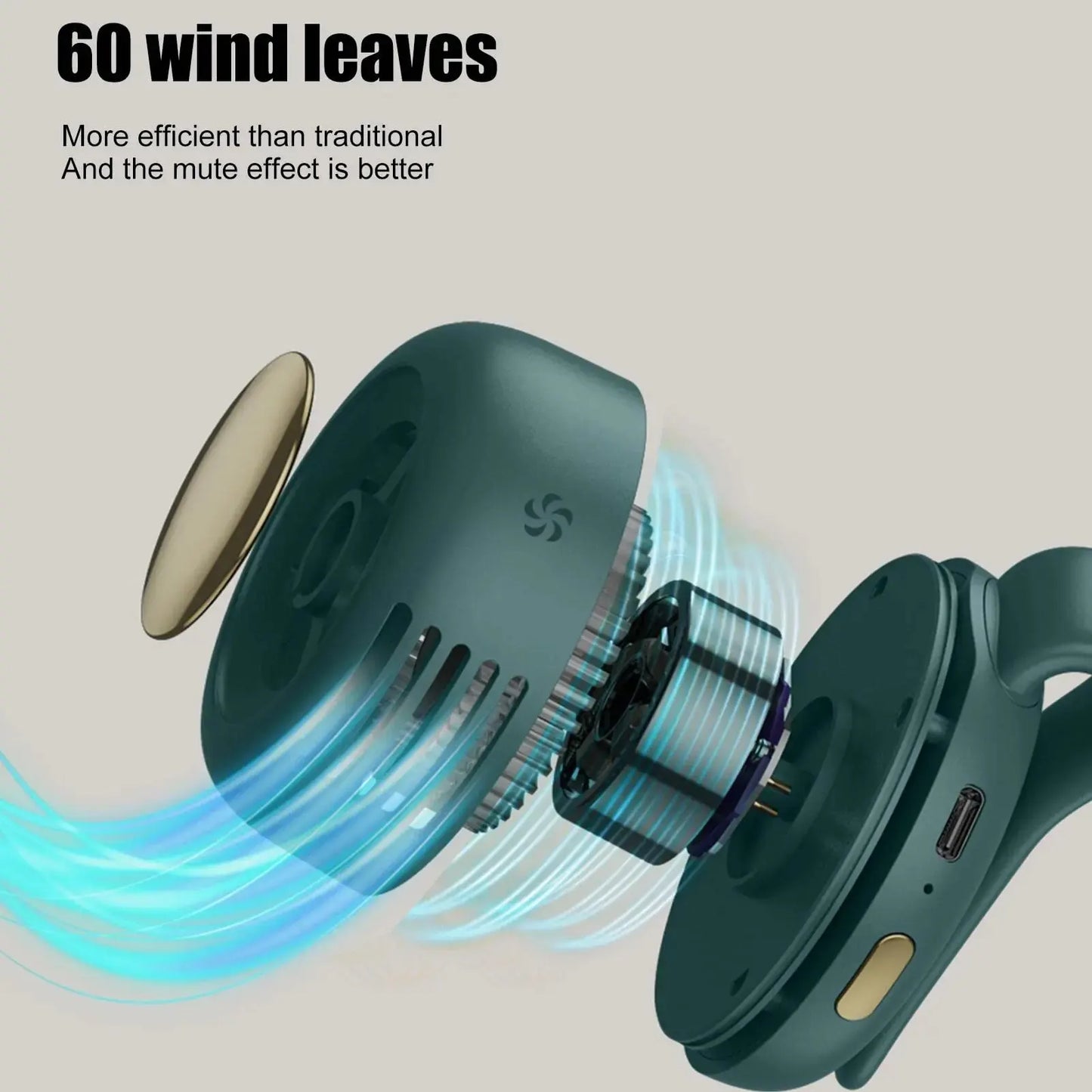 Small Portable Belt Fan / Bladeless Mini Fan with Clip Mount