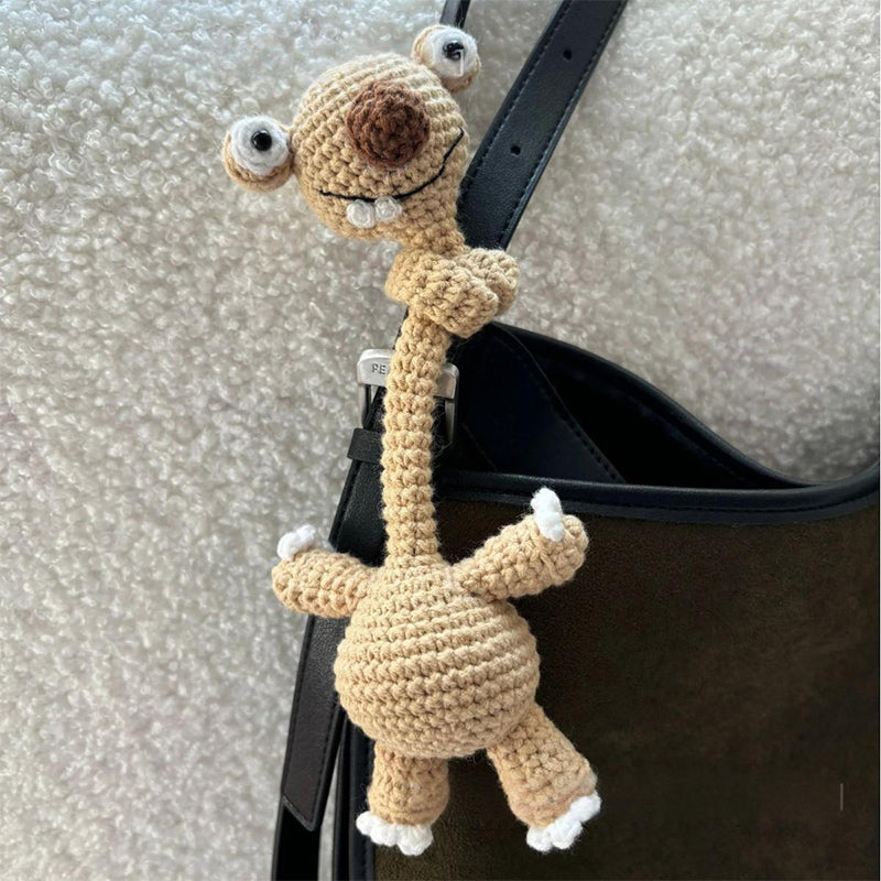 Crochet Prehistoric Sloth Keychain / Bag Charm
