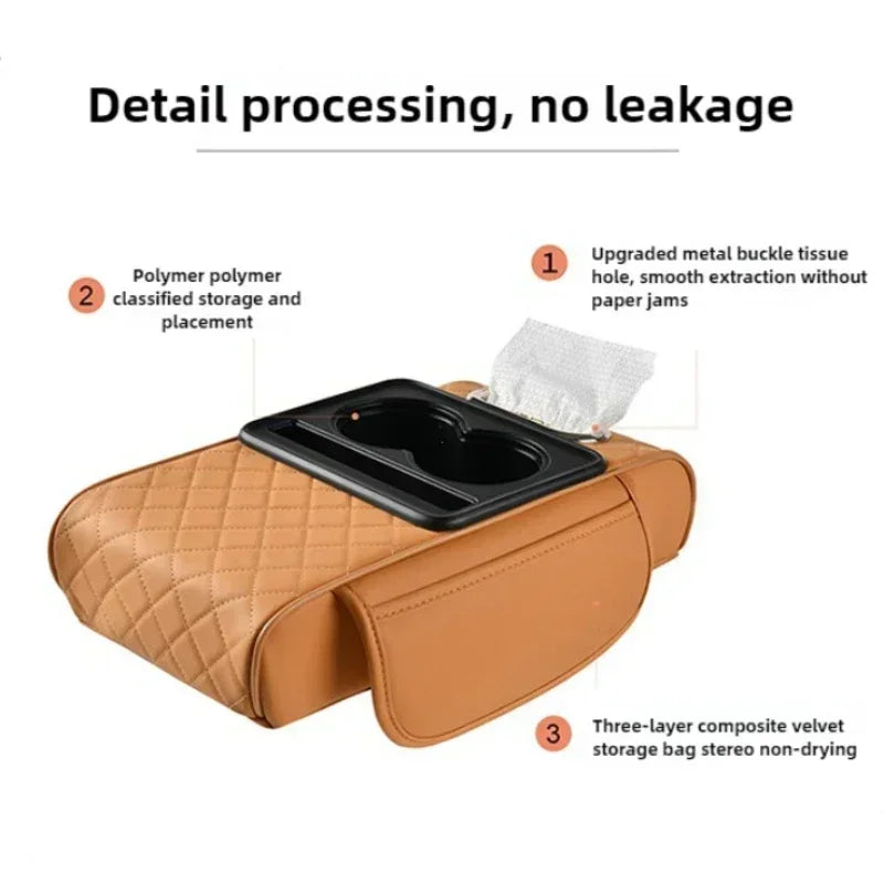 4-in-1 Multifunctional Car Center Console Insert / Armrest Riser Cushion and Storage Solution