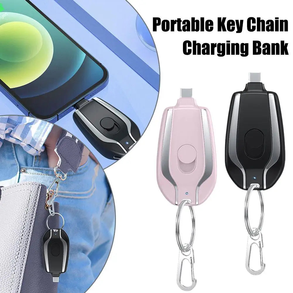 Multi-Functional Mini Keychain Power Bank | Portable Emergency Charger with Built-in Retractable Plug