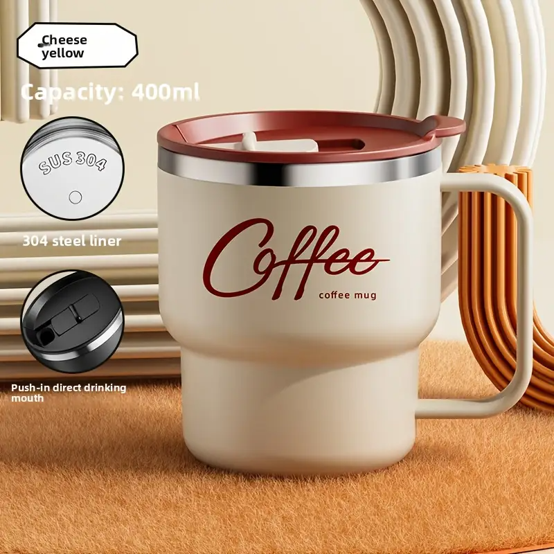 304 Stainless Steel Double Wall Mug / Japanese Style Ergo Mug for Coffee and Tea