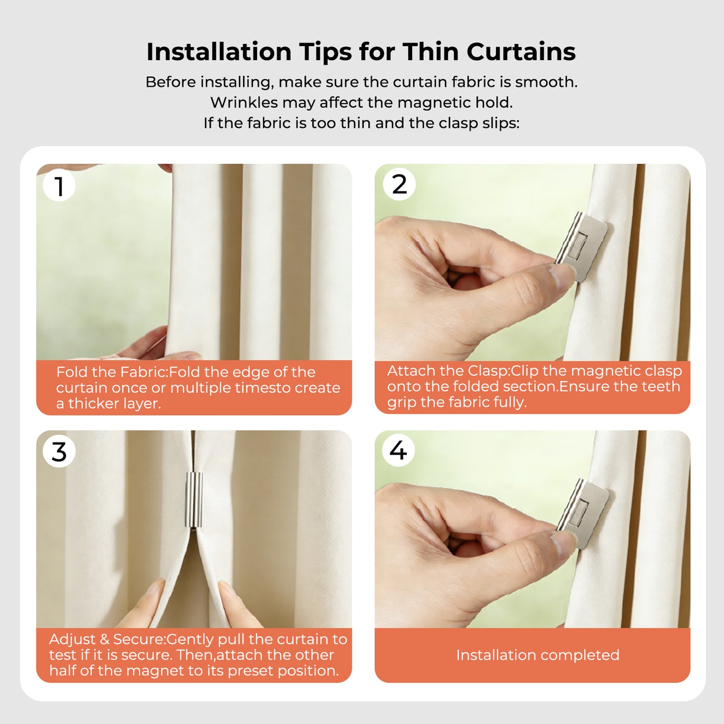 The Magnetic Curtain Seal | No-Drill, No-Sew Light Blocking Clips – Perfect for Bedrooms & Dorms
