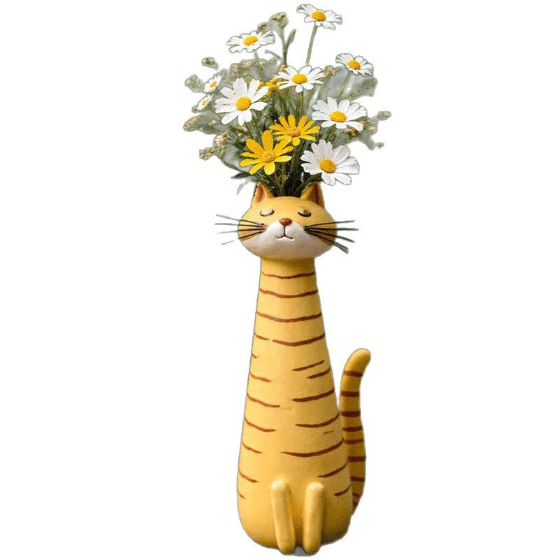 The Whimsy Cat Vessel | Ceramic Flower Holder – Cute, Curious & Ready to Bloom