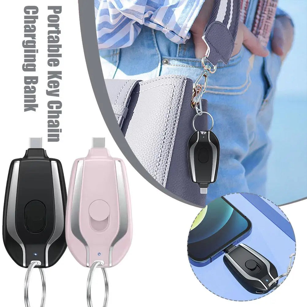 Multi-Functional Mini Keychain Power Bank | Portable Emergency Charger with Built-in Retractable Plug