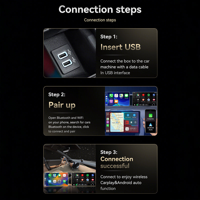 Wireless 2-in-1 CarPlay & Android Auto Adapter / Smart Car Connection Box