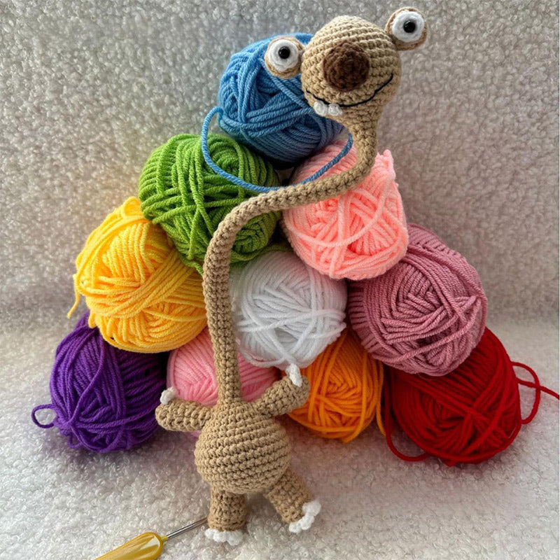 Crochet Prehistoric Sloth Keychain / Bag Charm
