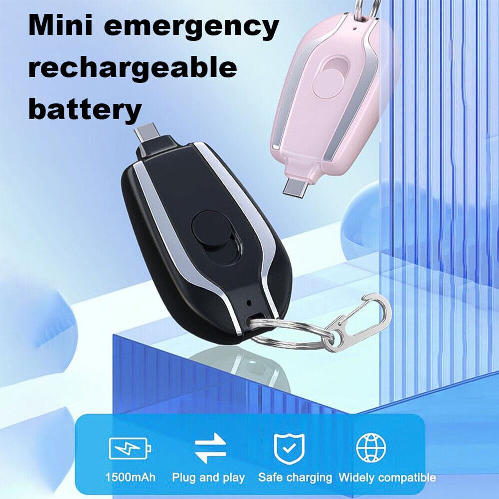 Multi-Functional Mini Keychain Power Bank | Portable Emergency Charger with Built-in Retractable Plug