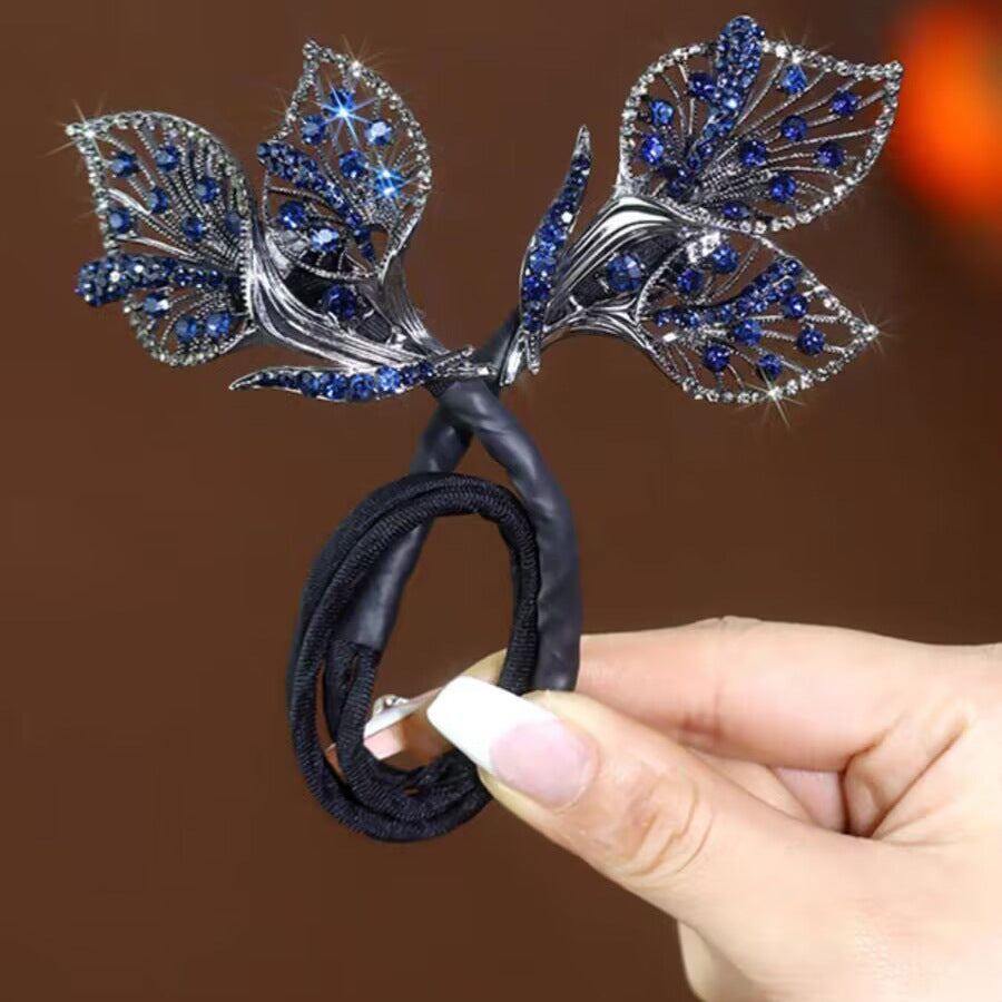 Platinum Plated Zirconia Butterfly Clip / Stylish Hair Clip
