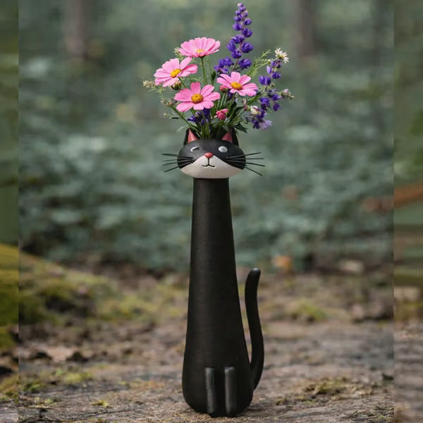 The Whimsy Cat Vessel | Ceramic Flower Holder – Cute, Curious & Ready to Bloom