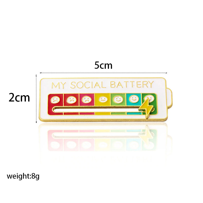 Sliding Mood Pin / Personalized Social Power Badge