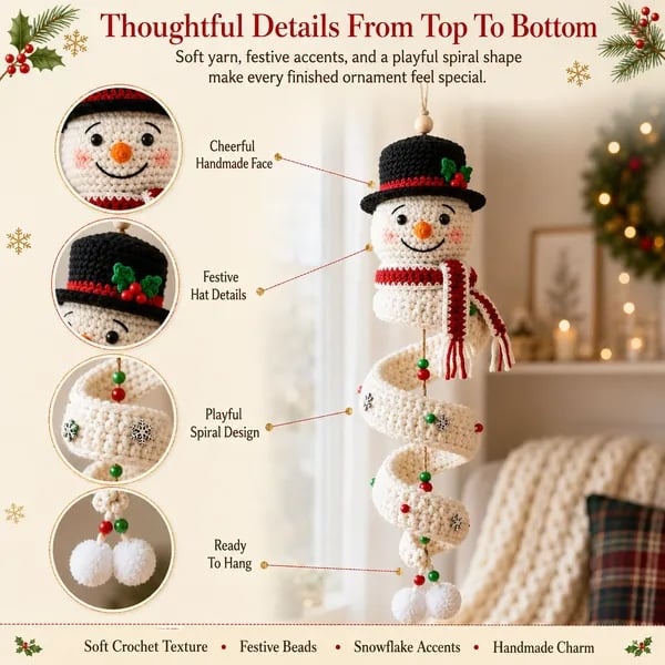 ☃️Last day 50% OFF - DIY spiral crochet snowman set