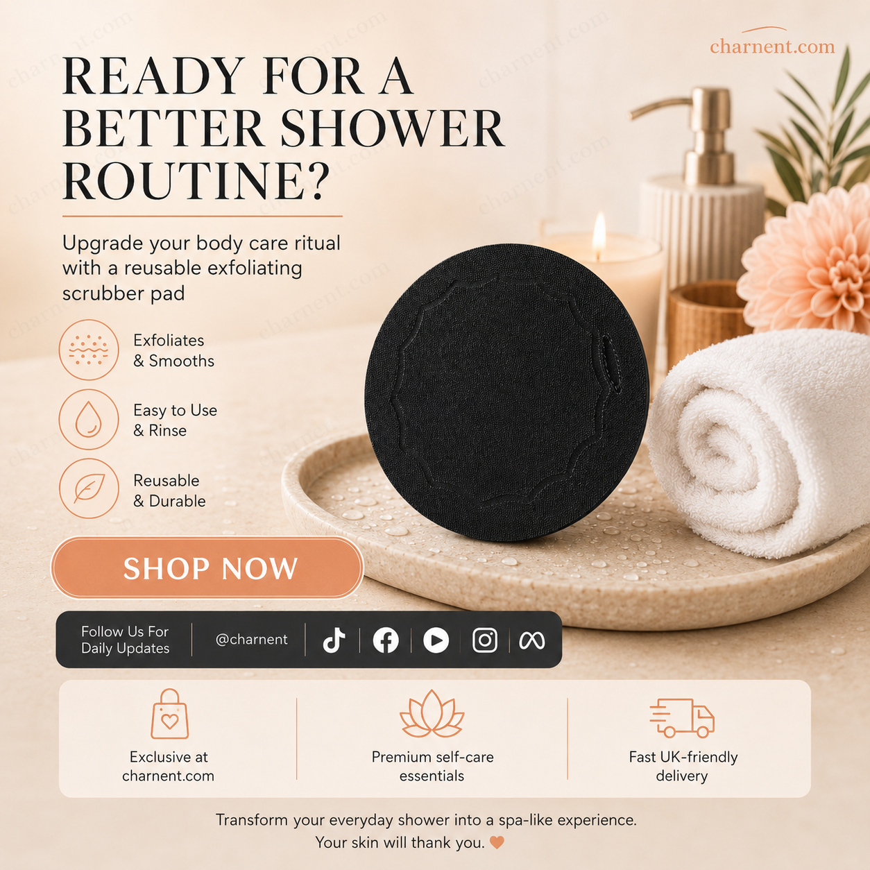 🚿🧽 Soft rubber bath brush – Gentle and effective, removes dead skin cells and cleanses all skin types