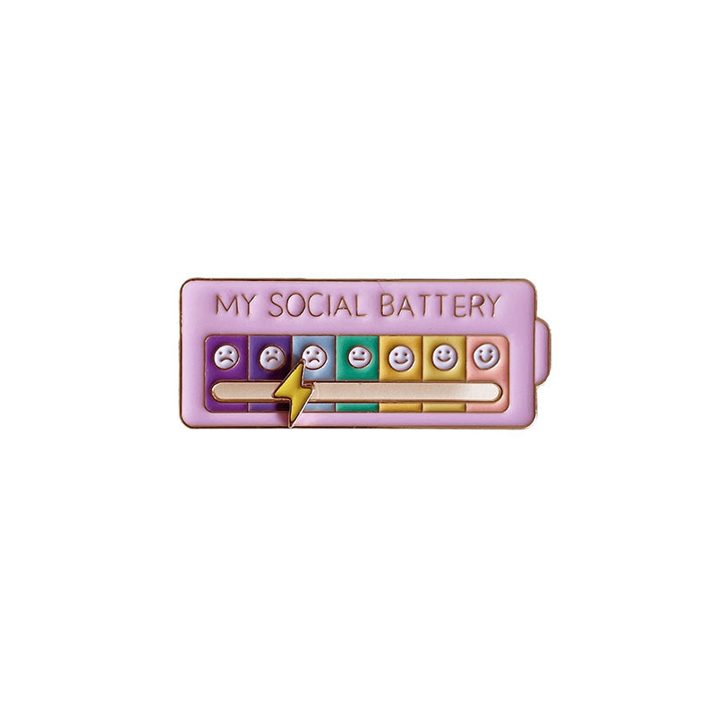 Sliding Mood Pin / Personalized Social Power Badge