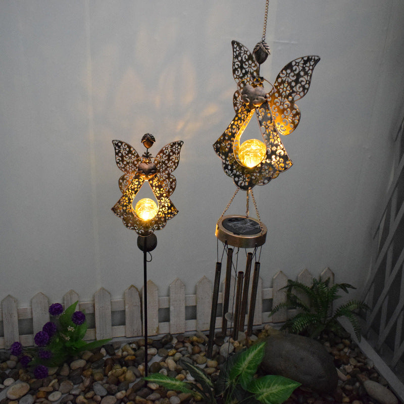 Solar Powered Sun and Moon Shaped Metal Pendant / LED Pattern Outdoor Decoration