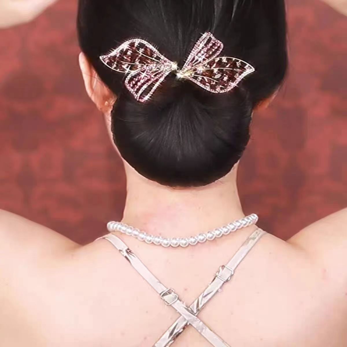 Platinum Plated Zirconia Butterfly Clip / Stylish Hair Clip