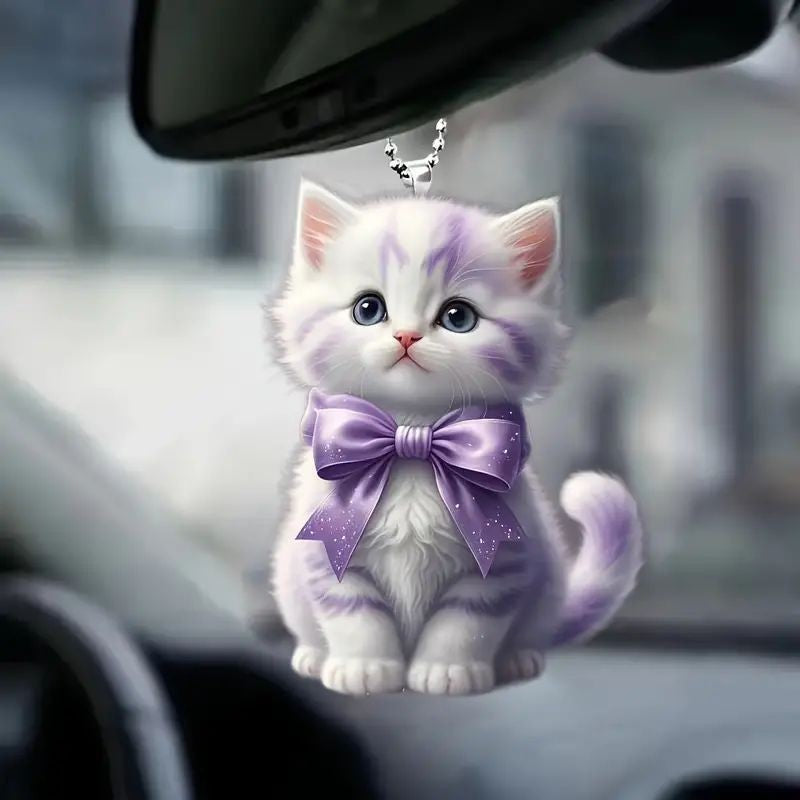 The Couple Cat Pendant | 2D Acrylic Car Charm – Cute Gift for Your Favorite Human